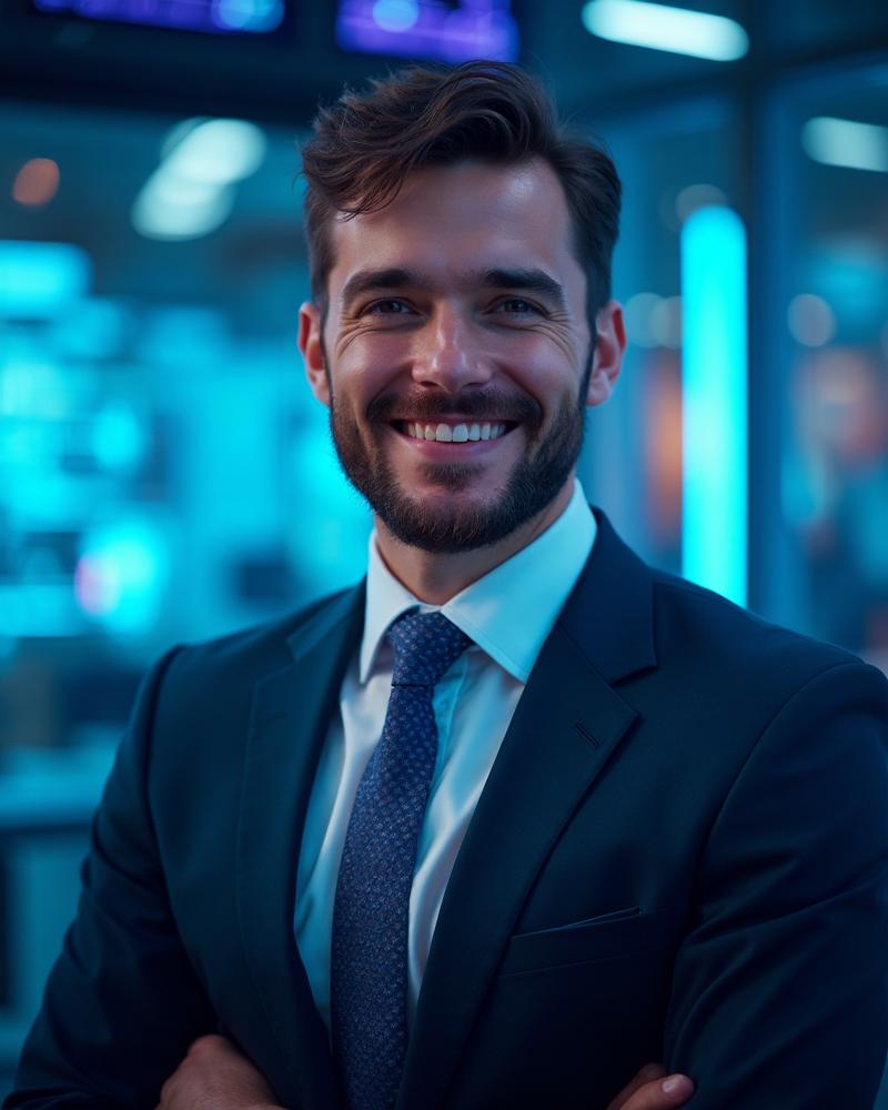 Especialista apresentando soluções de IA para negócios